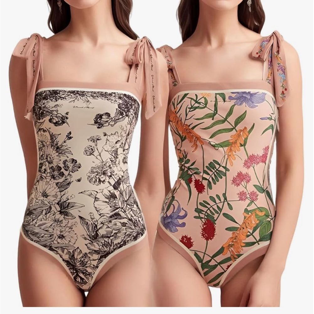 NWOT Floral Reversible One Piece.  Sz XL